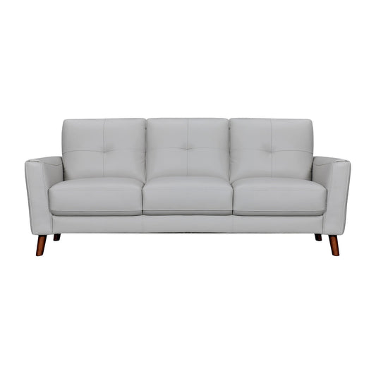 Modway Furniture 82" Luxurious Light Slate Gray Leather Sofa with Elegant Brown Legs – Stylish Comfort & Support - 546415-HOMEROOTS