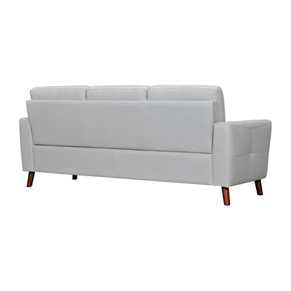 Modway Furniture 82" Luxurious Light Slate Gray Leather Sofa with Elegant Brown Legs – Stylish Comfort & Support - 546415-HOMEROOTS