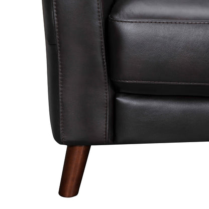 Modway Furniture 82" Black Leather Sofa with Brown Legs - Luxurious Comfort & Elegant Design for Stylish Living Spaces - 546416-HOMEROOTS