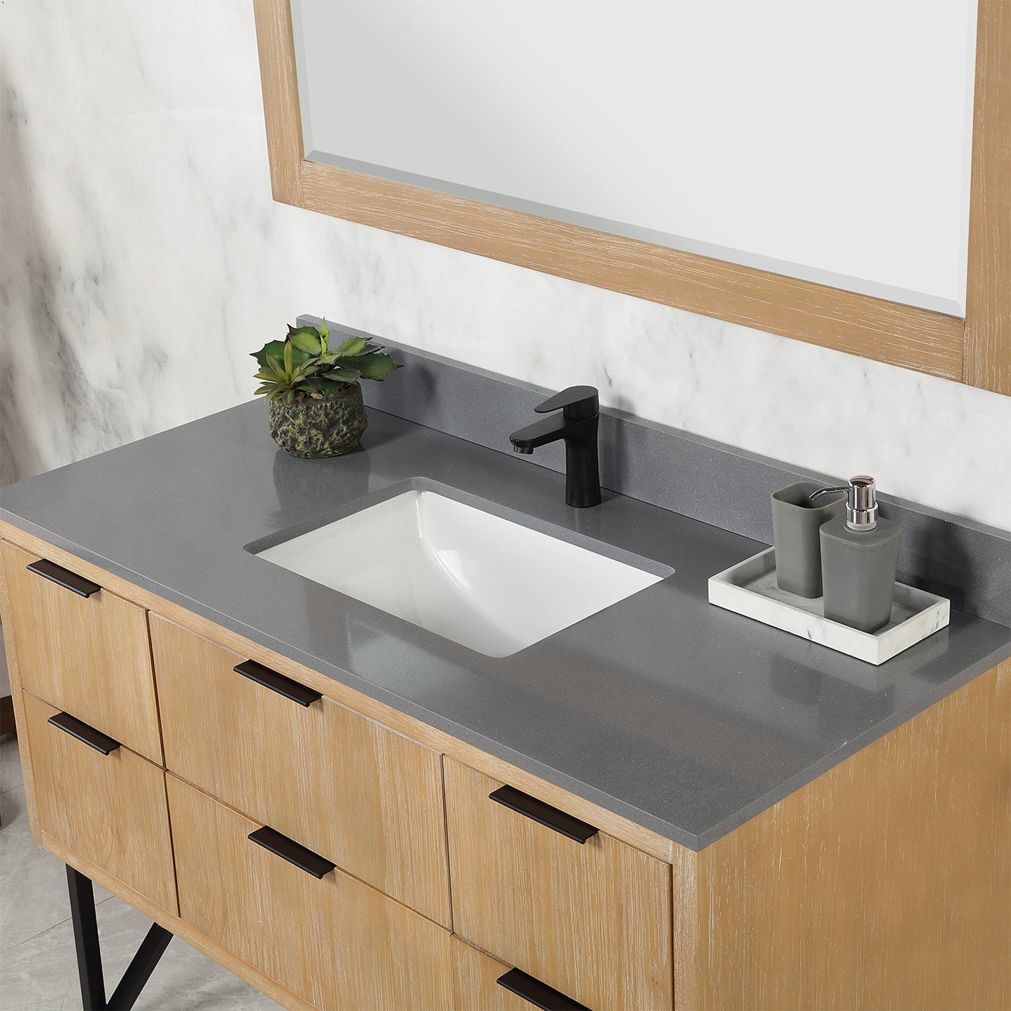 Altair Designs 48" single vanity with top - 548048-WP-CG-NM