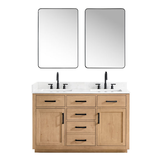 Altair Designs Gavino 54" double vanity with top - 557054-LB-GW-NM