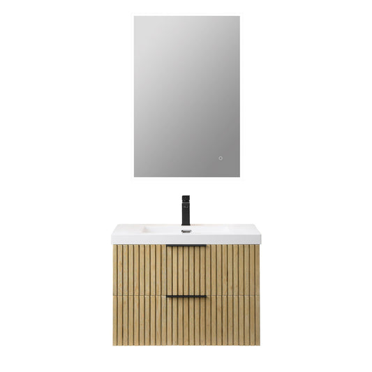 Altair Designs Livia 30" single vanity with top - 563030-NB-WH-NM