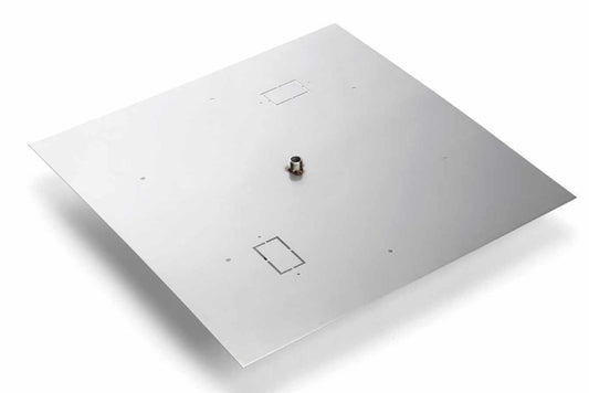 36" High Capacity Square Flat Stainless Steel Burner Pan - 571-36HCSQ
