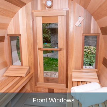 Dundalk LeisureCraft Panoramic View Knotty Cedar Barrel Sauna - DLKNOTYYCBS
