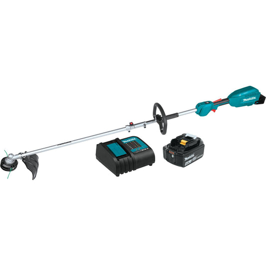 Makita (XUX02SM1X1) 18V LXT Lithium-Ion Brushless Cordless Couple Shaft Power Head Kit With 13" String Trimmer Attachment, with one battery (4.0Ah)