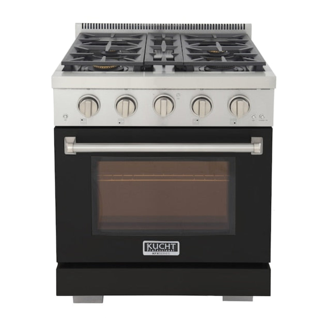 Kucht Professional 30" 4.2 cu. ft. Natural Gas Range in Black with True Simmer Burners, KFX3000X-BK - KFX3000X-BK