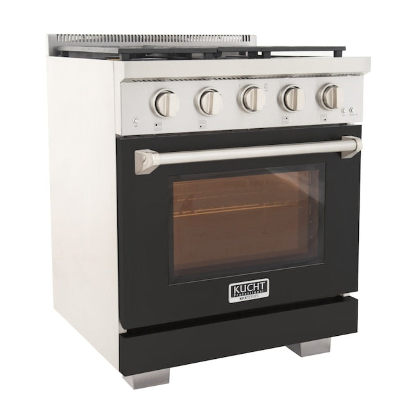 Kucht Professional 30" 4.2 cu. ft. Natural Gas Range in Black with True Simmer Burners, KFX3000X-BK - KFX3000X-BK