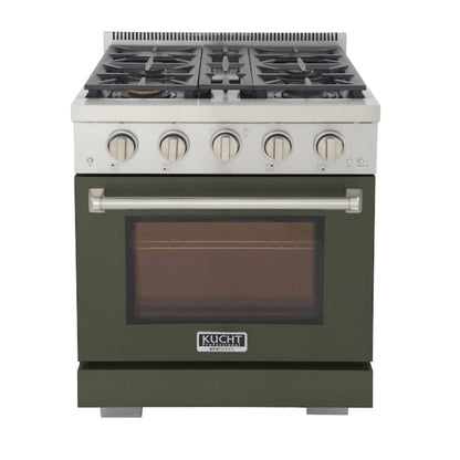 Kucht Professional 30" 4.2 cu. ft. Propane Gas Range in Olive Green with Silver Accents -  KFX300/LP-G