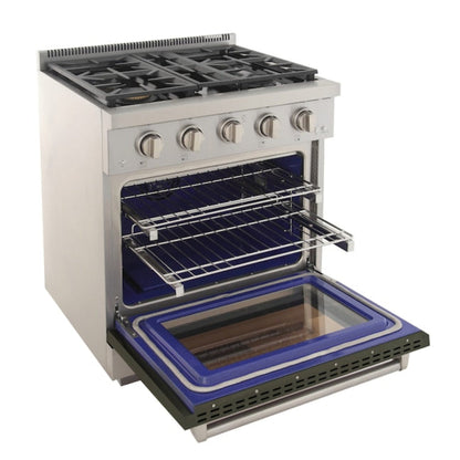 Kucht Professional 30" 4.2 cu. ft. Propane Gas Range in Olive Green with True Simmer Burners, KFX3000X/LP-G - KFX3000X/LP-G