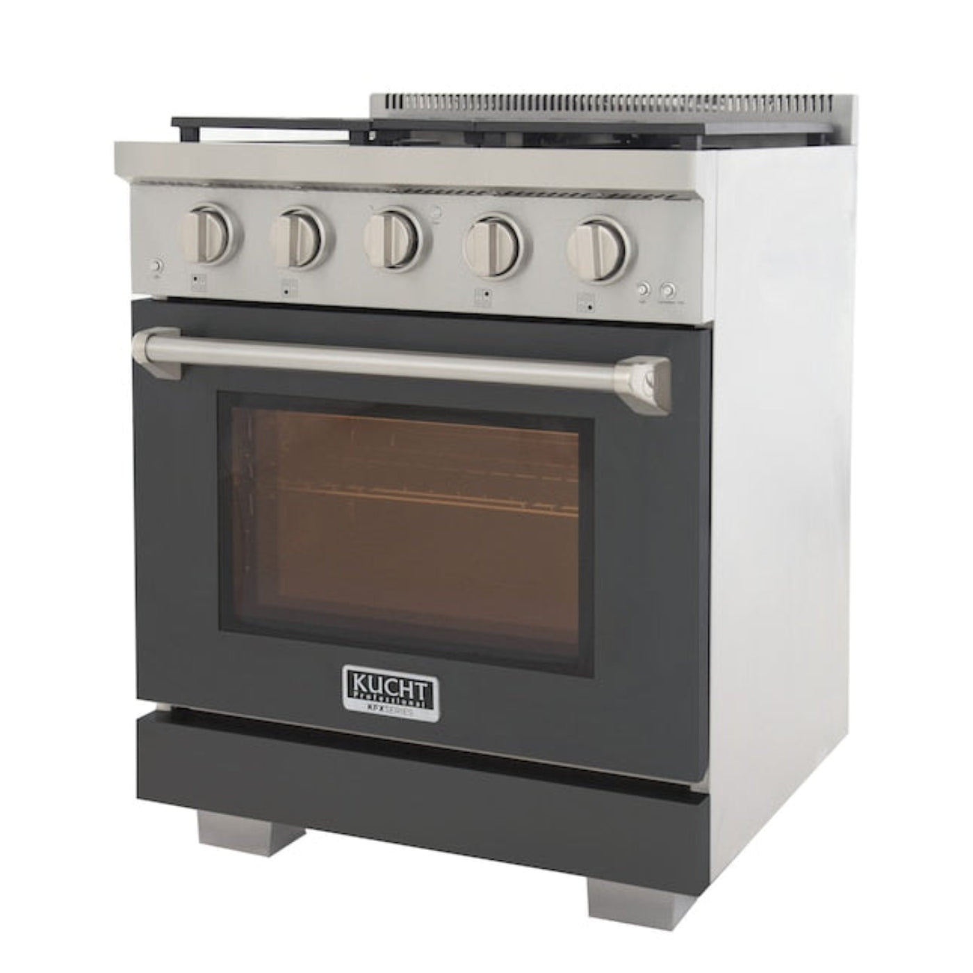 Kucht Professional 30" 4.2 cu. ft. Natural Gas Range in Cement Gray with True Simmer Burners, KFX3000X-GY - KFX3000X-GY
