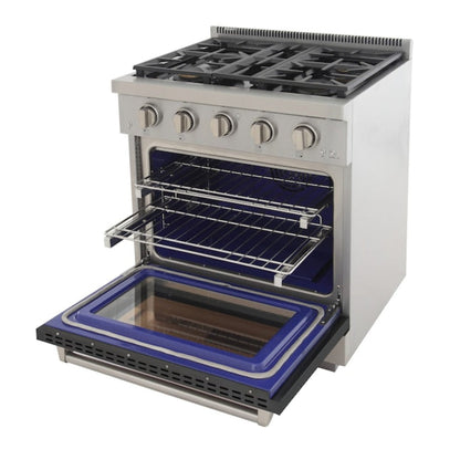 Kucht Professional 30" 4.2 cu. ft. Propane Gas Range in Cement Gray with True Simmer Burners, KFX3000X/LP-GY - KFX3000X/LP-GY