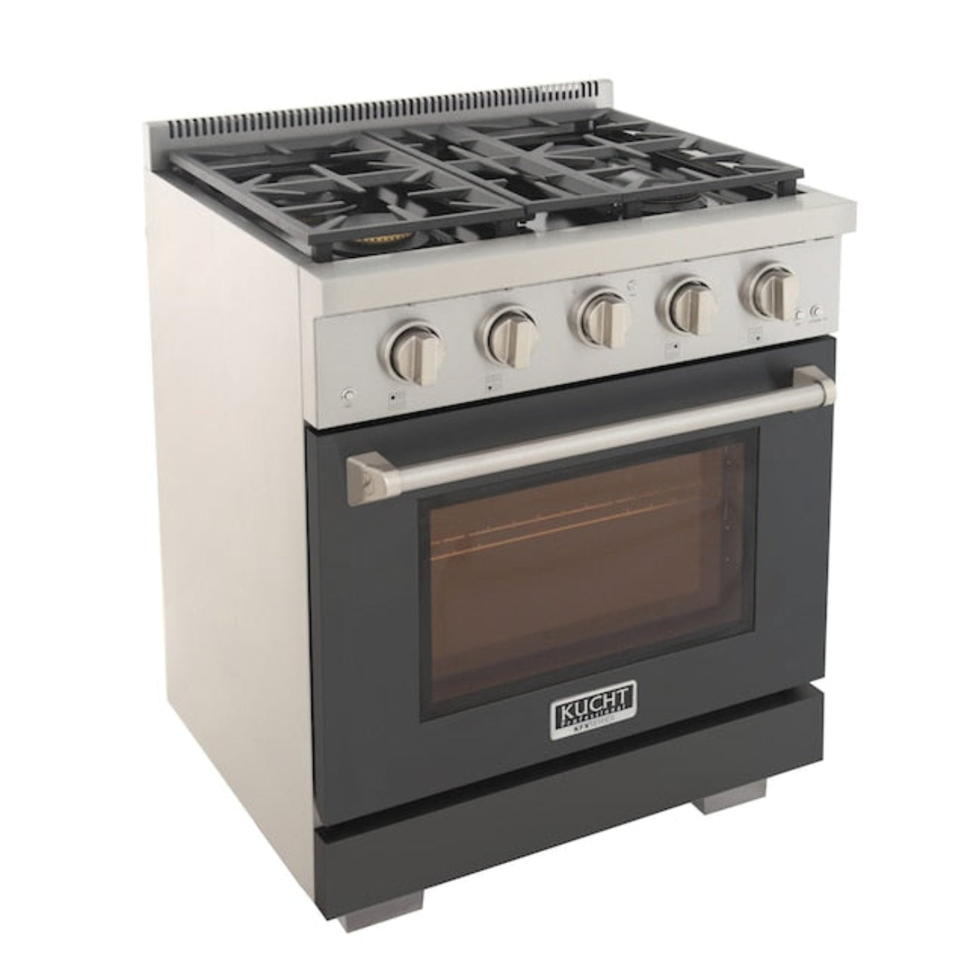 Kucht Professional 30" 4.2 cu. ft. Propane Gas Range in Cement Gray with True Simmer Burners, KFX3000X/LP-GY - KFX3000X/LP-GY
