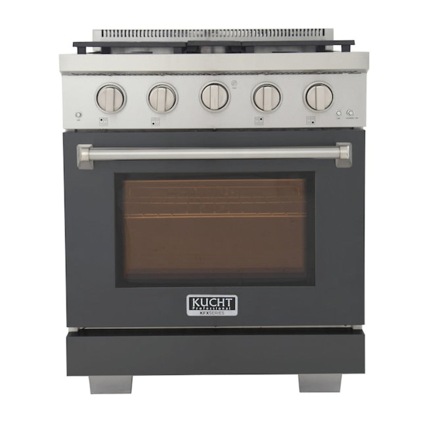 Kucht Professional 30" 4.2 cu. ft. Propane Gas Range in Cement Gray with True Simmer Burners, KFX3000X/LP-GY - KFX3000X/LP-GY