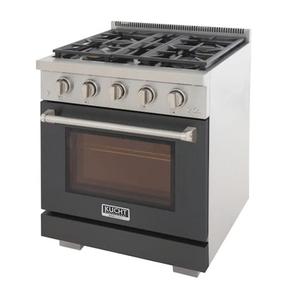 Kucht Professional 30" 4.2 cu. ft. Propane Gas Range in Cement Gray with True Simmer Burners, KFX3000X/LP-GY - KFX3000X/LP-GY