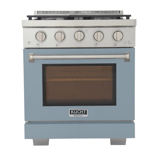 Kucht Professional 30" 4.2 cu. ft. Propane Gas Range in Light Blue with True Simmer Burners, KFX3000X/LP-LB - KFX3000X/LP-LB