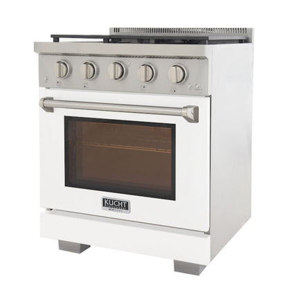 Kucht Professional 30" 4.2 cu. ft. Natural Gas Range in White with True Simmer Burners, KFX3000X-W - KFX3000X-W