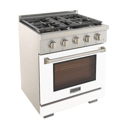 Kucht Professional 30" 4.2 cu. ft. Natural Gas Range in White with True Simmer Burners, KFX3000X-W - KFX3000X-W