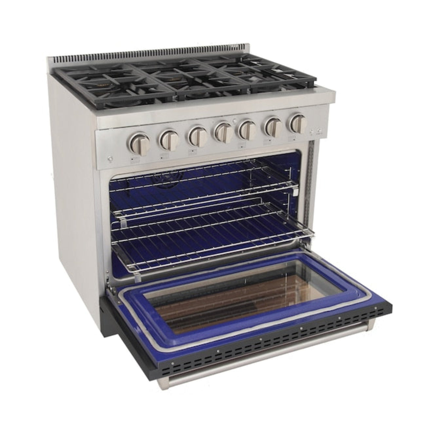 Kucht Professional 36" 5.2 cu. ft. Natural Gas Range in Cement Gray with True Simmer Burners, KFX3600X-GY - KFX3600X-GY