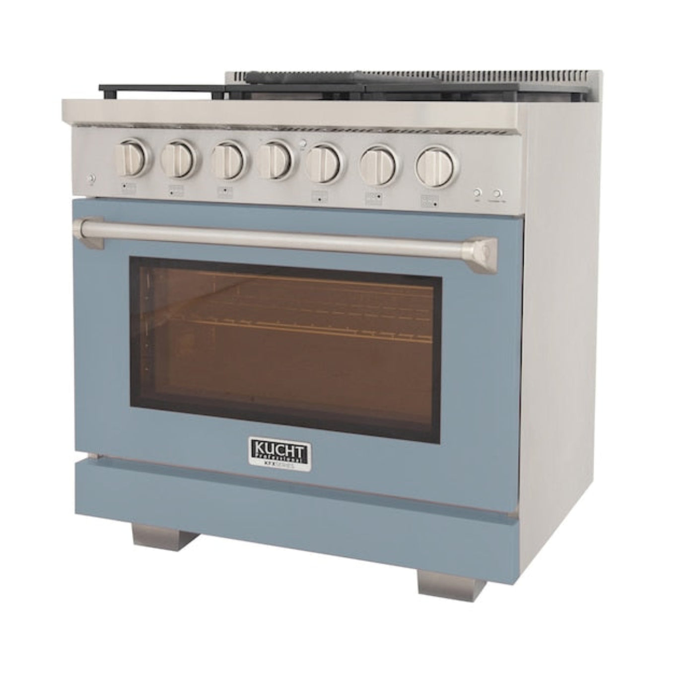 Kucht Professional 36" 5.2 cu. ft. Natural Gas Range in Light Blue with True Simmer Burners, KFX3600X-LB - KFX3600X-LB