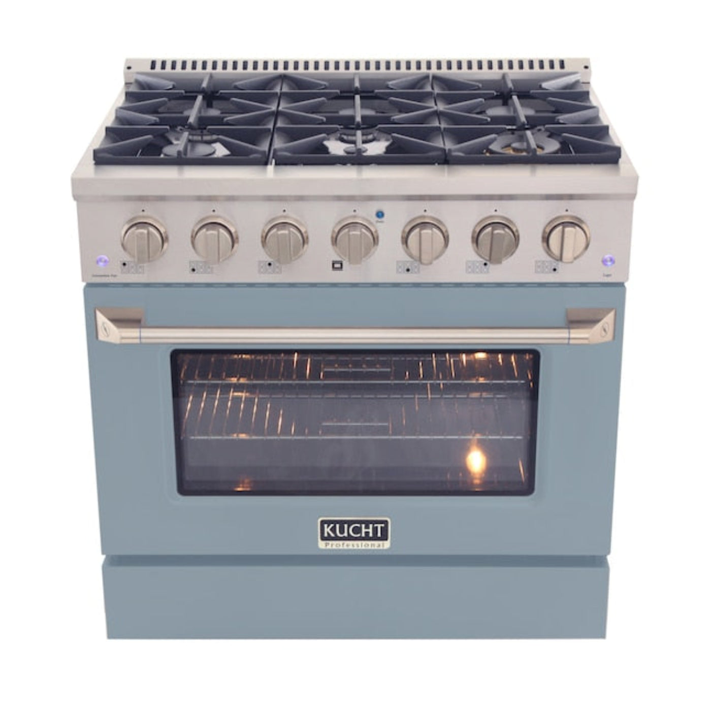Kucht 36" Pro-Style Propane Gas Dual Fuel Range with 4 Burners in Light Blue, KDF362/LP-LB - KDF362/LP-LB