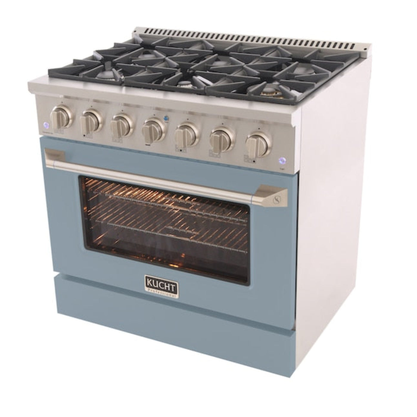 Kucht 36" Pro-Style Propane Gas Dual Fuel Range with 4 Burners in Light Blue, KDF362/LP-LB - KDF362/LP-LB