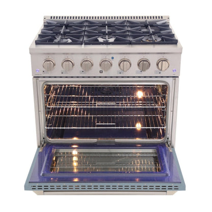 Kucht 36" Pro-Style Propane Gas Dual Fuel Range with 4 Burners in Light Blue, KDF362/LP-LB - KDF362/LP-LB