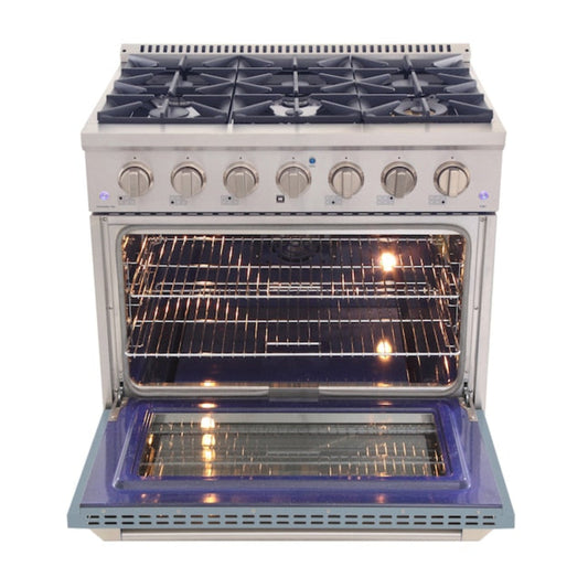 Kucht 36" Pro-Style Propane Gas Dual Fuel Range with 4 Burners in Light Blue, KDF362/LP-LB - KDF362/LP-LB