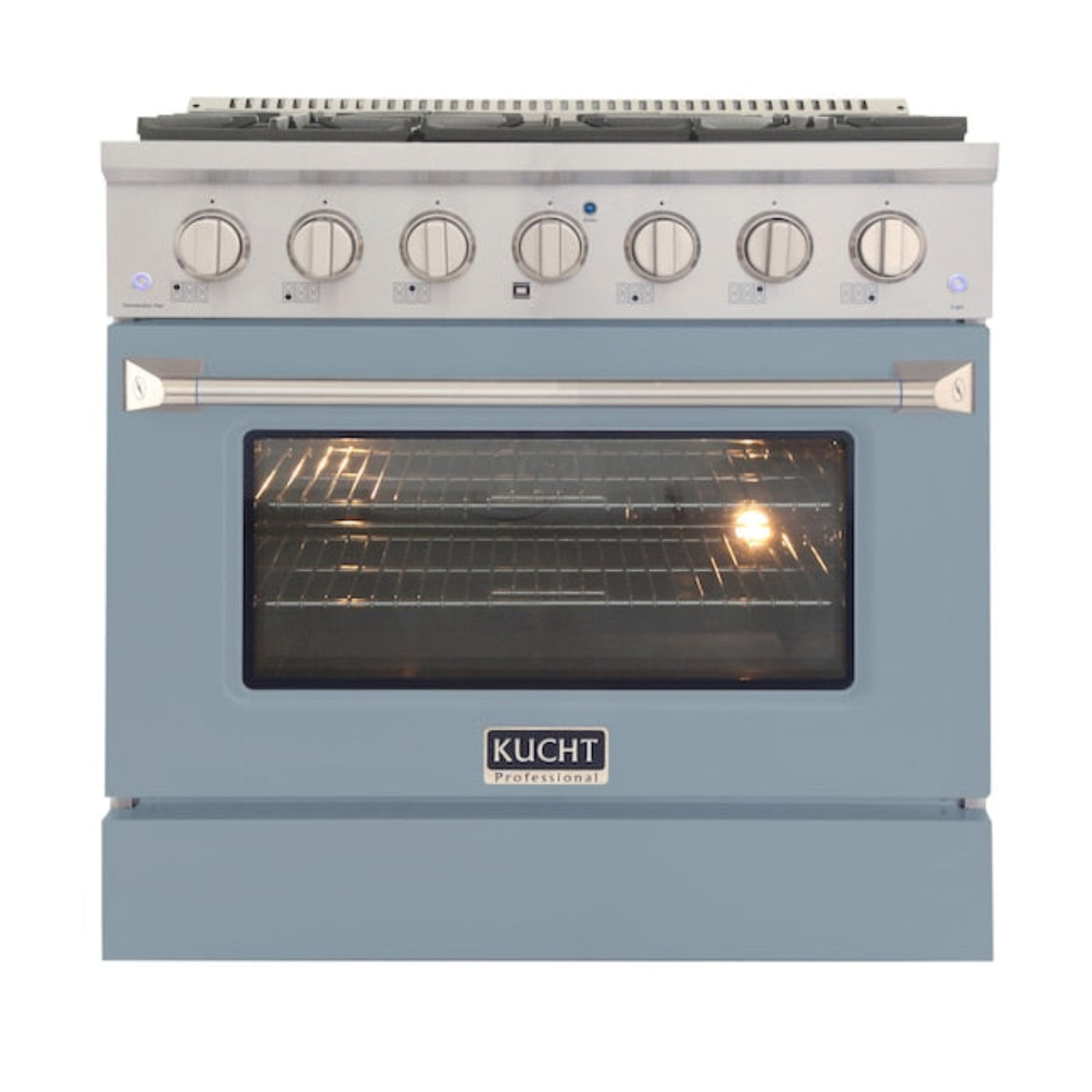 Kucht 36" Pro-Style Propane Gas Dual Fuel Range with 4 Burners in Light Blue, KDF362/LP-LB - KDF362/LP-LB