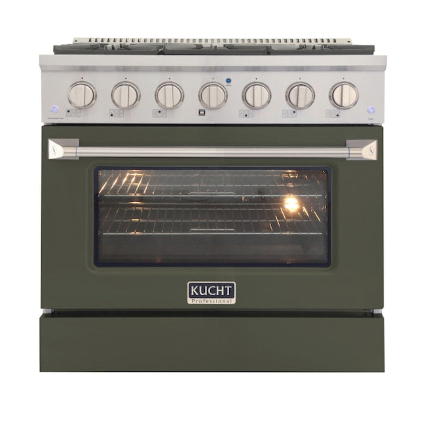 Kucht Professional 48" 6.7 cu ft. Propane Gas Range in Cement Gray with Silver Accent - KNG481/LP-GR