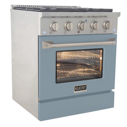 Kucht 30" Pro-Style Propane Gas Dual Fuel Range with 4 Burners in Light Blue, KDF302/LP-LB - KDF302/LP-LB