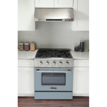 Kucht 30" Pro-Style Propane Gas Dual Fuel Range with 4 Burners in Light Blue, KDF302/LP-LB - KDF302/LP-LB