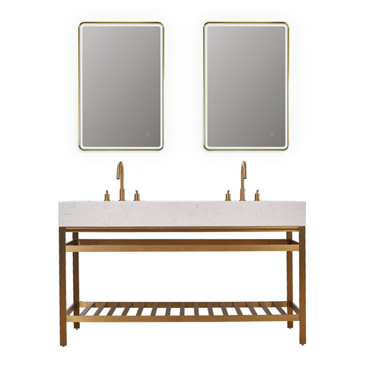 Altair Designs 60" double vanity with top - 68060-AWAP-MB-NM