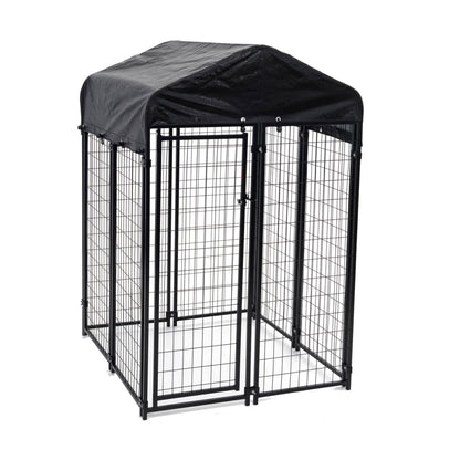 Lucky Dog Uptown Outdoor Covered Kennel Heavy Duty Dog Cage Pen (4 Pack) - 173765