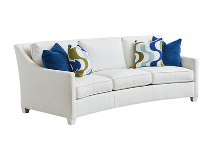 Modway Furniture Valenza Luxe Curved Sofa with Platinum Finish and Elegant Silver Accents for Modern Living Spaces