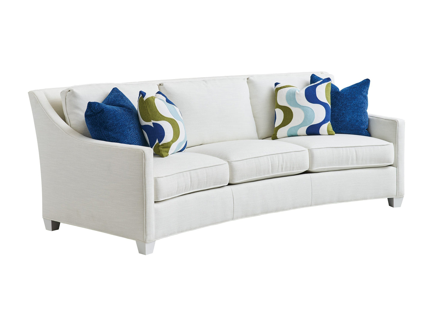 Modway Furniture Valenza Luxe Curved Sofa with Platinum Finish and Elegant Silver Accents for Modern Living Spaces
