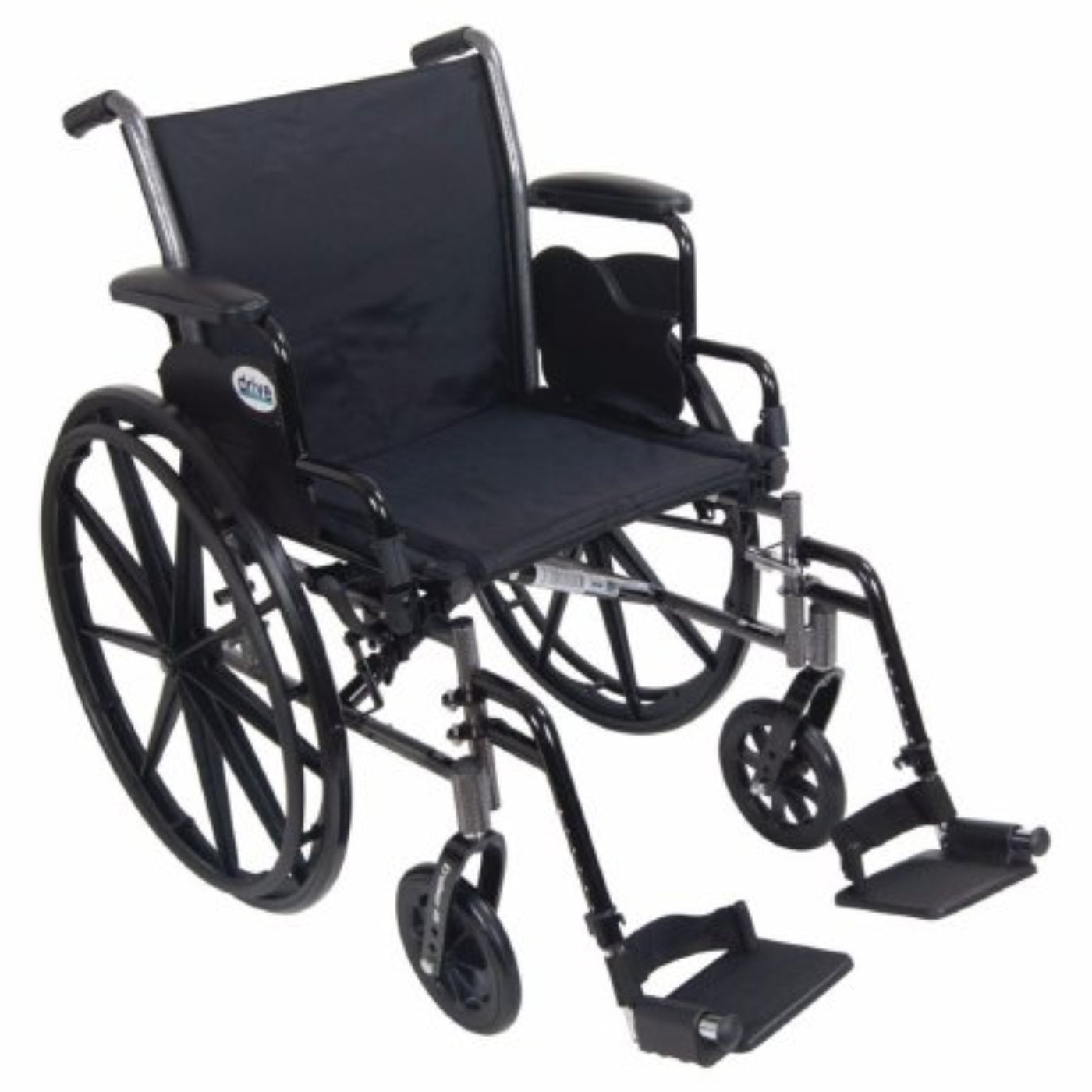 Patterson Medical - Lightweight Wheelchair Dual Axle Desk Length Arm Black Upholstery 20 Inch Seat Width Adult 350 lbs. Weight Capacity - 081502459