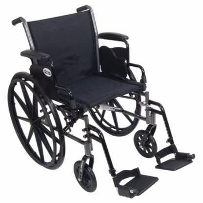 Patterson Medical - Lightweight Wheelchair Dual Axle Desk Length Arm Black Upholstery 20 Inch Seat Width Adult 350 lbs. Weight Capacity - 081502459