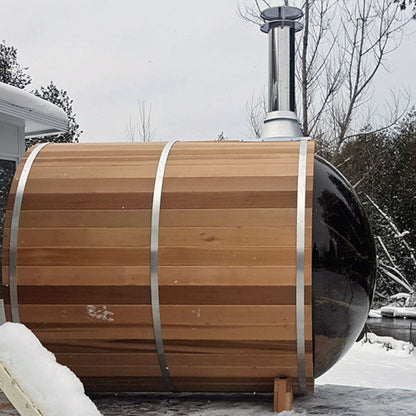 Dundalk LeisureCraft Clear Cedar Panoramic View 6 Person Barrel Sauna - 660PV