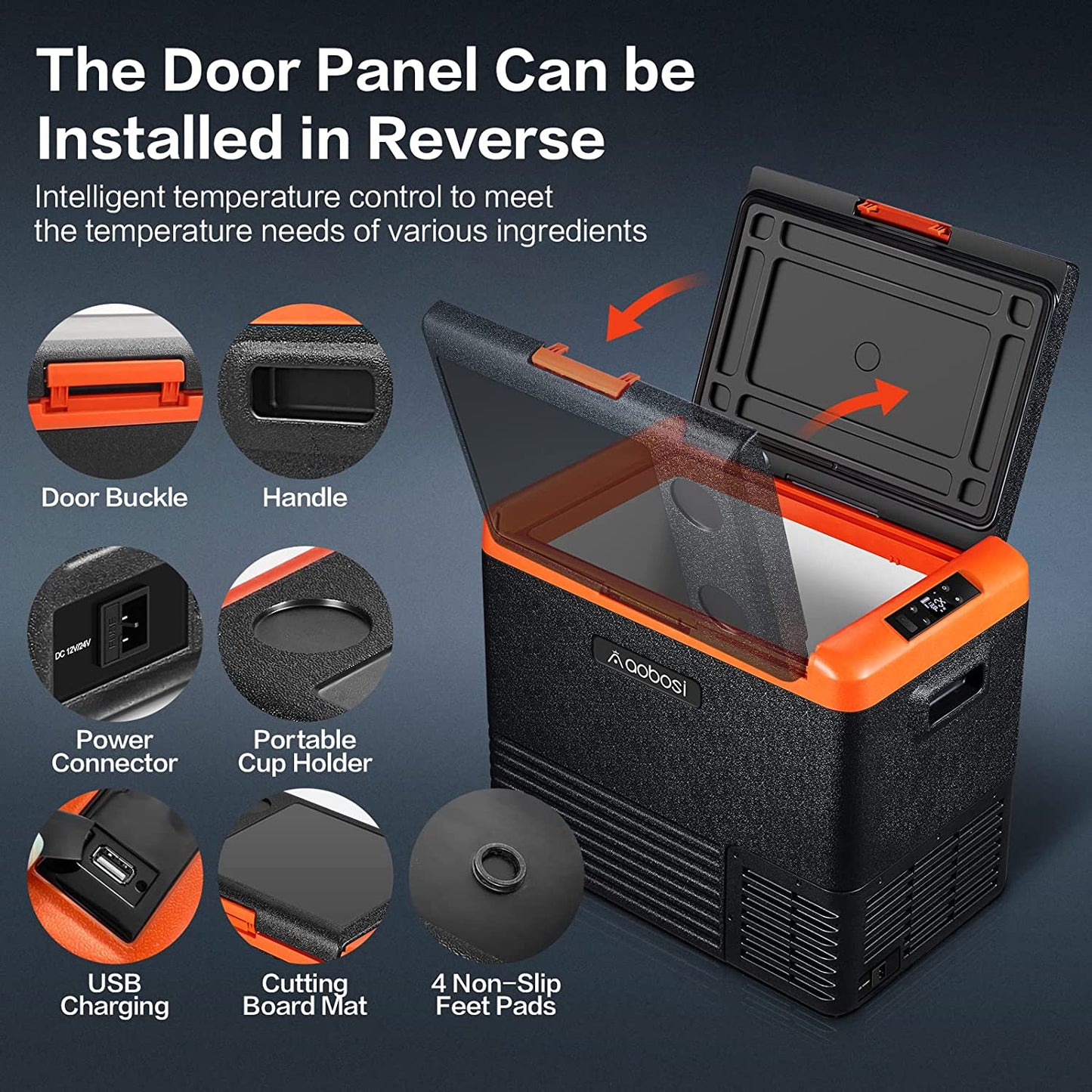 AOBOSI 12 Volt Car Refrigerator Single Zone 53qt/50L - CL50