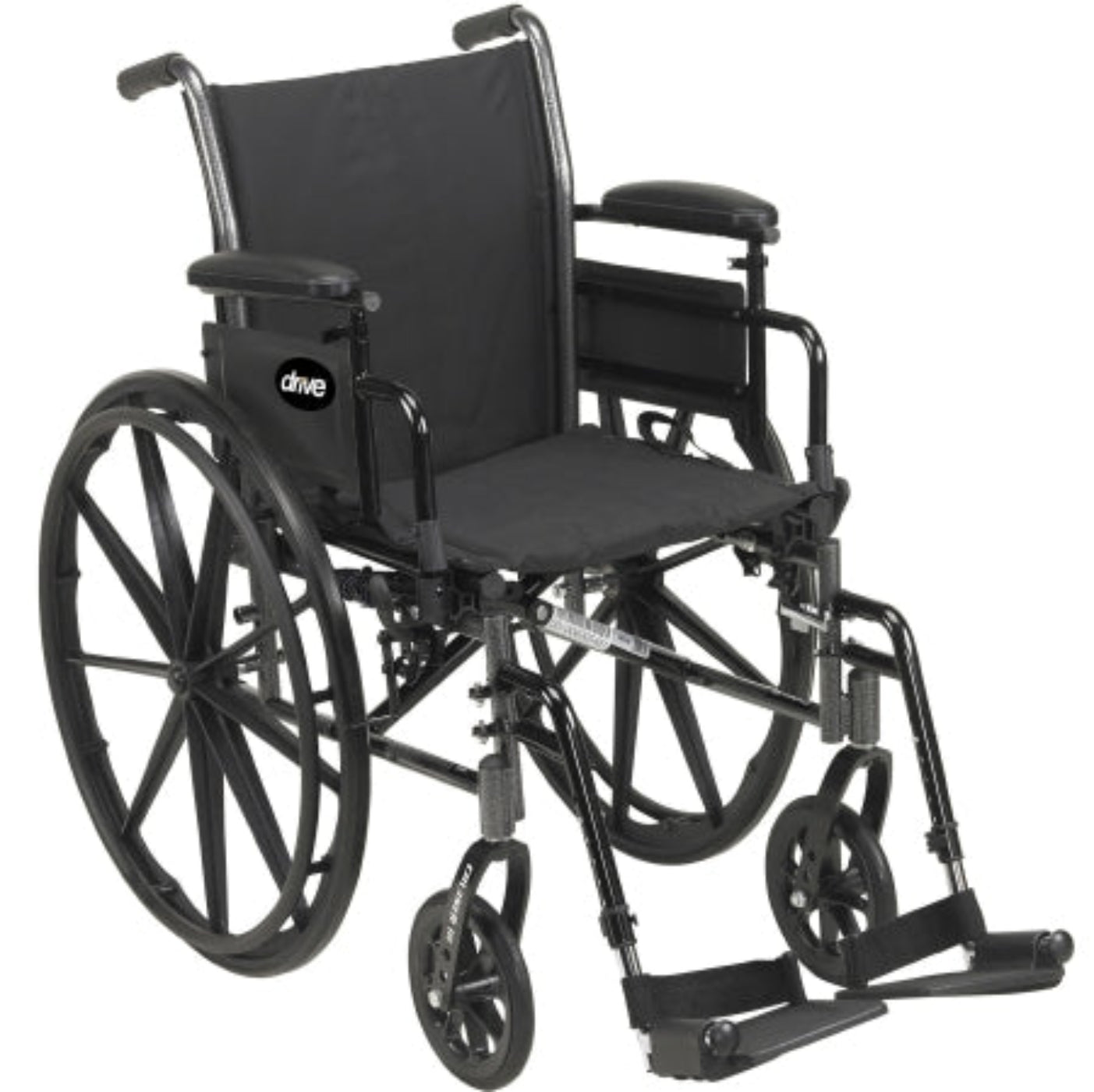 Patterson Medical - Lightweight Wheelchair Dual Axle Desk Length Arm Black Upholstery 20 Inch Seat Width Adult 350 lbs. Weight Capacity - 081502459