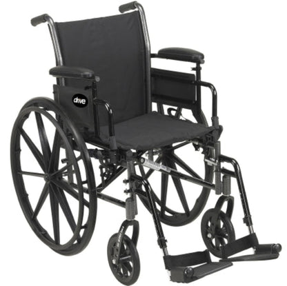 Patterson Medical - Lightweight Wheelchair Dual Axle Desk Length Arm Black Upholstery 20 Inch Seat Width Adult 350 lbs. Weight Capacity - 081502459