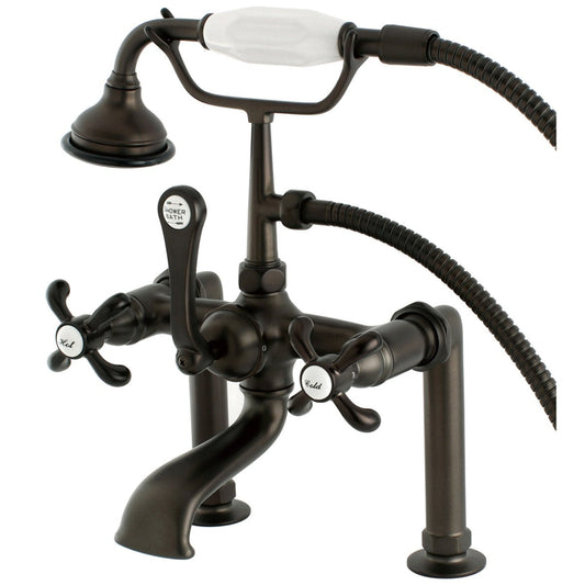 Kingston Brass Aqua Eden AE103T5TX French Country Deck Mount Clawfoot Tub Faucet in Oil Rubbed Bronze
