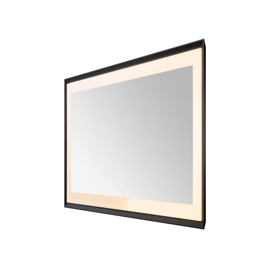 Aquadom Madison 48" x 36" Matte Black LED Lighted Chamfer Frame Mirror With Defogger, 3-Color Lighting, Wall-Mount Vertical or Horizontal Installation - MAD-4836.MB