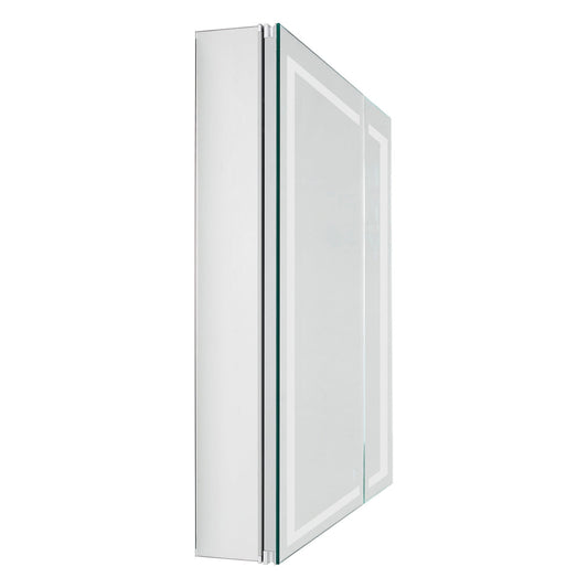 Aquadom Royale Plus 30" x 36" Rectangle Recessed or Surface Mount Bi-View LED Lighted Bathroom Medicine Cabinet With Defogger, Electrical Outlet, Magnifying Mirror - RP-3036-N