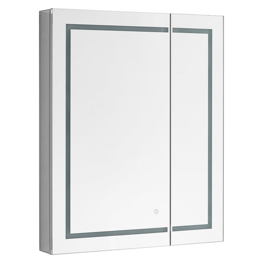 Aquadom Royale Plus 36" x 30" Rectangle Recessed or Surface Mount Bi-View LED Lighted Bathroom Medicine Cabinet With Defogger, Electrical Outlet, Magnifying Mirror - RP-3630-N