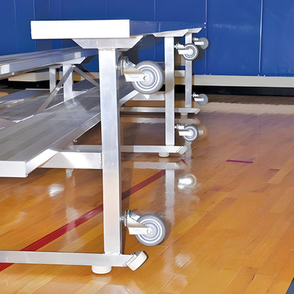 Bleacher 4 Row Portable 7½' Tip &amp; Roll Preferred Aluminum Bleacher - BLDP-475TRG