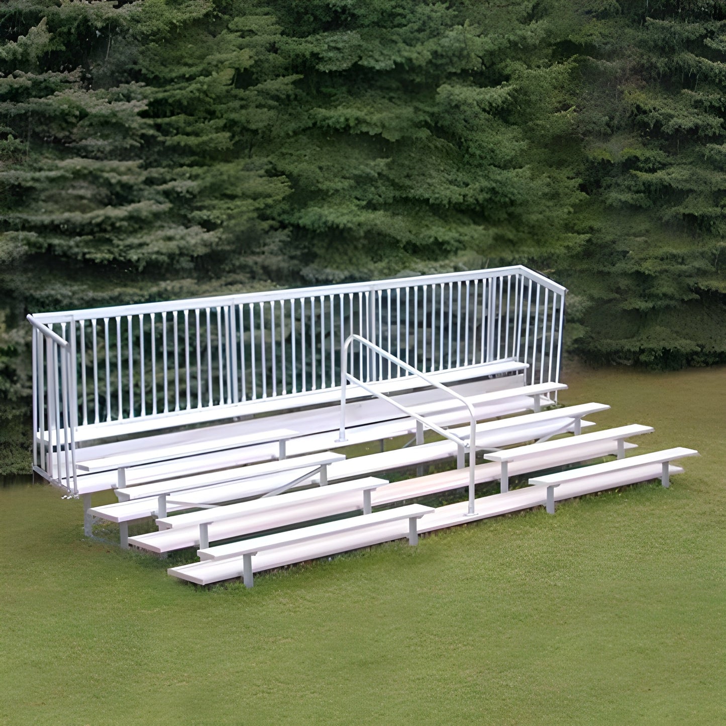 Bleacher 5 Row 21' Enclosed Aluminum Bleacher w/ Guard Rail & Aisle - BLCH-521ASGR
