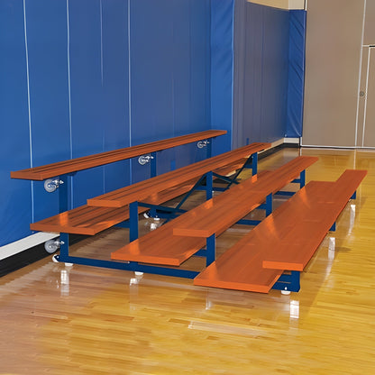 Bleacher 4 Row Portable 7½' Tip &amp; Roll Preferred Aluminum Bleacher - BLDP-475TRG