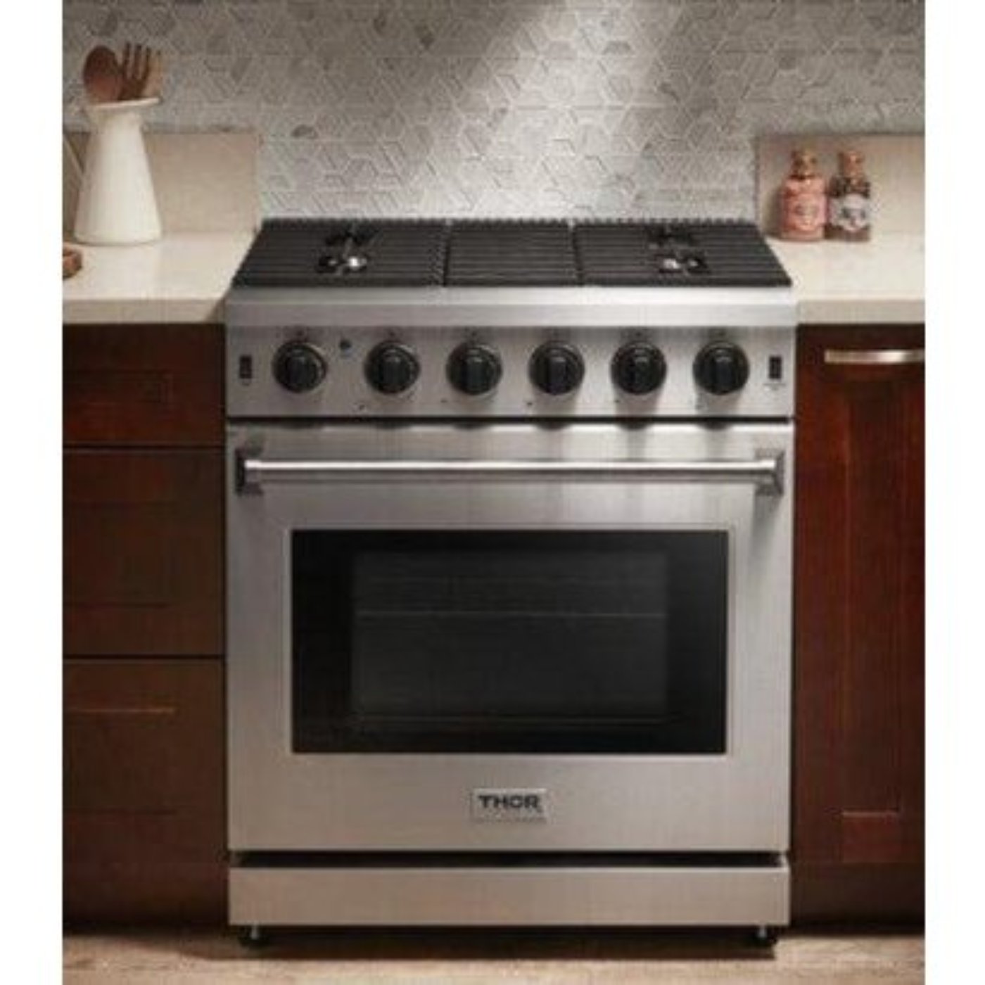 Thor Kitchen 30 in. Propane Gas Range, Range Hood, Dishwasher and Refrigerator, AP-LRG3001ULP-3