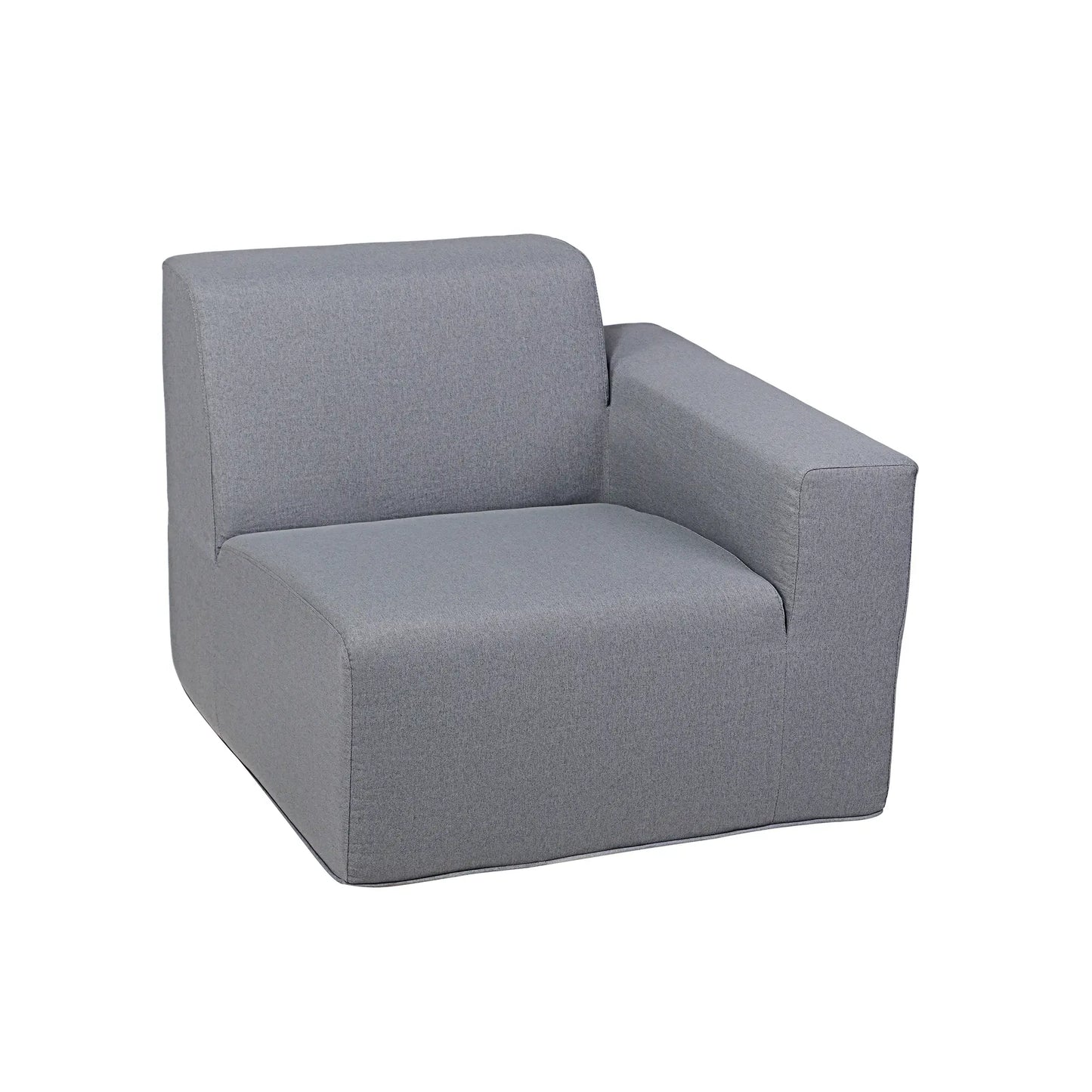 Deko Living 4 Piece Seating Gray Compressed Foam Sectional Sofa and Ottoman Set  - CIF50017